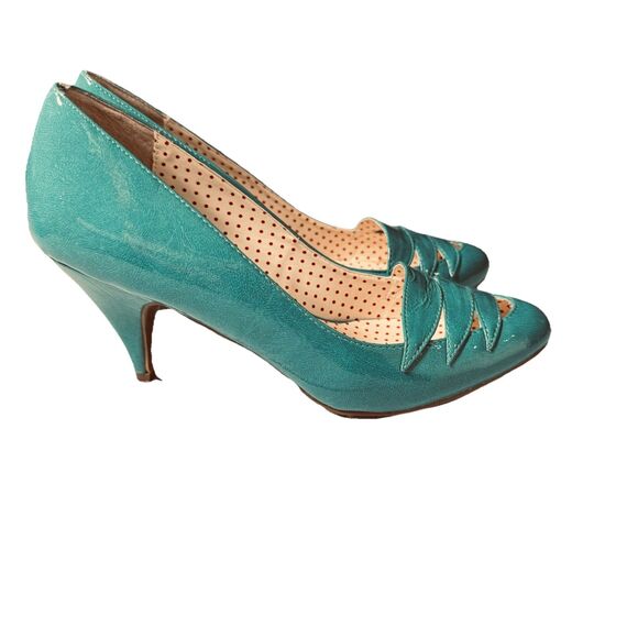 BAIT But Another Innocent Tale Teal patent pumps Size 9 Pin Up Retro Rockabilly - Picture 6 of 11